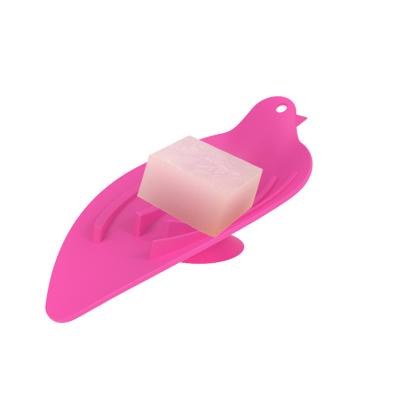 China Silicone Soap Leaf Shape Easy Dry Soap Holder with Drain Bathroom Soap Holder Drain Soap Dish Case for Decorative Bathroom and Kitchen for sale