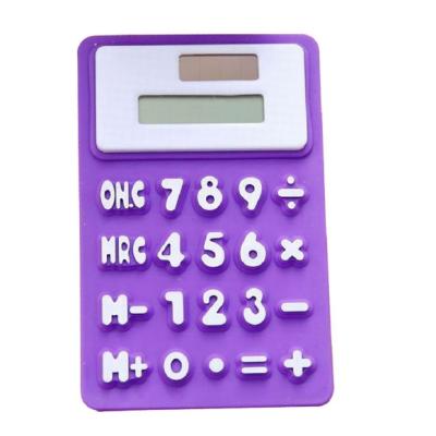 China Universal Purpose Calculator 8 Digit Pocket Silicone Calculator Solar Powered Foldable Calculator for sale