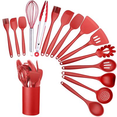 China Sustainable OEM ODM Kitchen Accessories Silicone Kitchen Utensil Set 15pcs/set Silicone Tools In Kitchen for sale