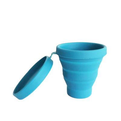 China Viable Travel Silicone Coffee Mug Silicone Folding Folding Cup With Lid Set for sale