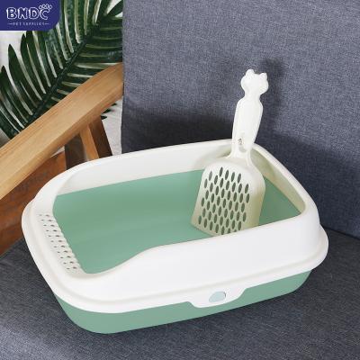 China Home Funiture Large Capacity Cat Litter Box Semi-closed Plastic Sand Box for Cats Pet Toilet Anti Splash Cat Tray Cleaning Bath Basin Supplies for sale