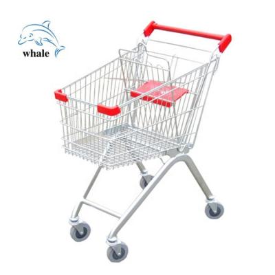 China Manufacturer Supermarket Grocery Shopping Carts Collapsible Collapsible Trolleys With Steel Wheels EU Shopping Trolley for sale