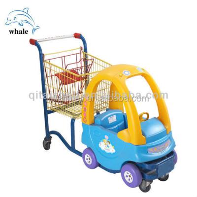 China Unveiling plastic shopping cart with toy car for children for sale