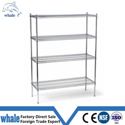 China With Adjustable Wheels Chrome 6 Layers Commercial Shelf Steel Wire Metal Shelving Bracket for sale