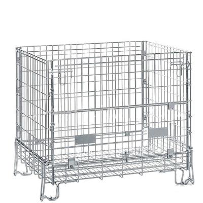 China Corrosion Protection Competitive Price Wire Mesh Cages Container Warehouse Metal Folding Rolling Cage With Wheels for sale