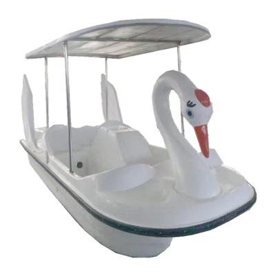 China Different Colors CE Luxury Interesting Boats Drifting Fiberglass Swan Pedal Boat Self Draining Function Commercial Lakes and Rivers for sale