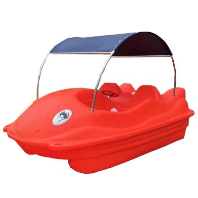 China Factory Wholesale CE Luxury Interesting Boats Drifting Shark Pedal Boat Self Draining Function Plastic Lakes and Rivers for sale