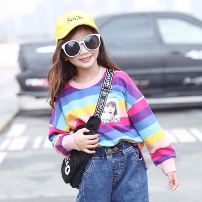 China Colorful Striped Cotton / Bamboo Fiber Wholesale Stock Kids Energy T Shirt for sale