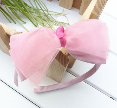 China 2021 Europe Princess Headband Baby Headdress Chiffon with Bow-knot for Babies for sale