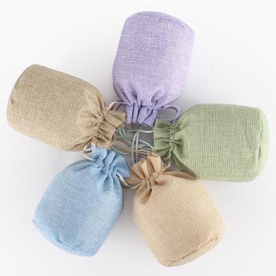 China Hemp Recyclable Reusable Burlap Soap Burlap Round Bag Drawswtring Jewelry Bottom Canvas Jewelry Bag for sale