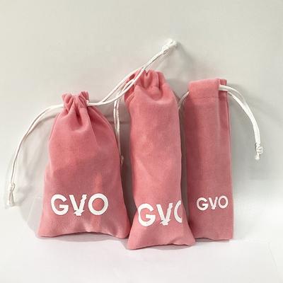 China Recyclable Custom Logo Velvet Drawstring Bags Luxury Suede Jewelry Drawstring Bag Suede Gift Dust Bag for sale