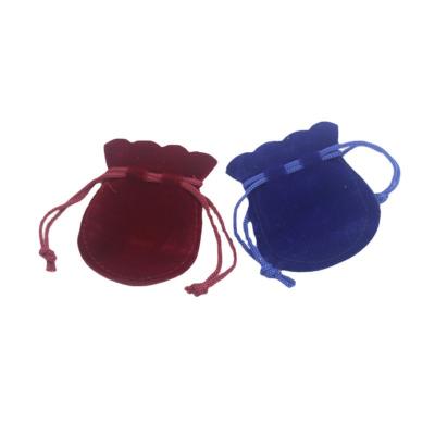 China 6.5*7.5cm Recyclable Eco Friendly Pile Bags Small Velvet Drawstring Bag Jewelry Pouch Packaging for sale