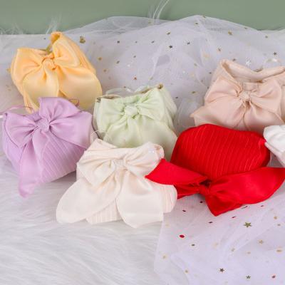 China New Recyclable Mini Pouch Butterfly Knot Drawstring Creative Square Wedding Candy Gift Storage Keepsake Small Bag for sale