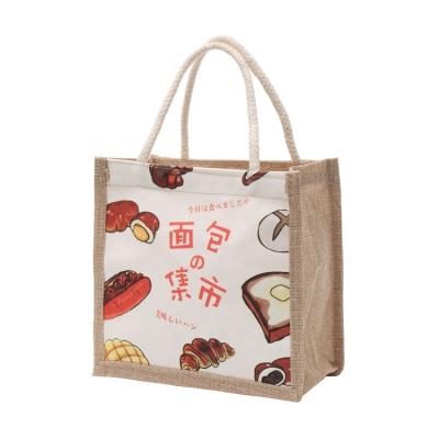 China 2021 New Style Recyclable Burlap Digital Printed Tote Bags Jute Bag Tote Bag Eco Friendly Shopping for sale