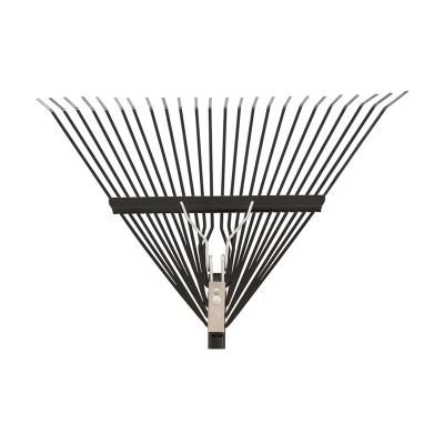 China Wholesale high quality custom made garden weed rake leaf rake metal 24 tooth garden working garden cleaning rake. for sale