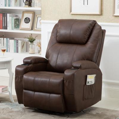 China Manual Recline Swivel And Rocker Rotating Leather Upholstered Air Motion Sofa Recliner Simple Comfortable Functional Chair for sale