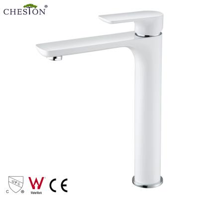 China CUPC ACS WaterMark Faucets CUPC ACS WaterMark Single Hole Bathroom Single Hole Paint Lavatory Water Brass White Mixer Tap for sale