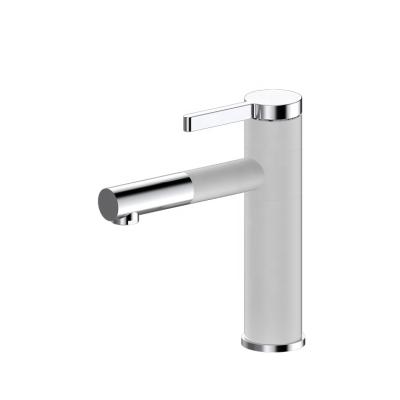 China Metered Faucets Chrome And White Decoration Basin Faucet Mixer Taps With 360 Degree Rotation Basin Faucet for sale