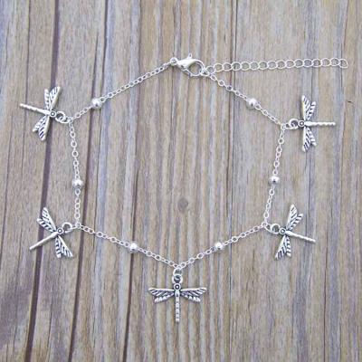 China Y2K TRENDY Trendy Style Adjustable Thin Chain Dragonfly Shape Pendant Bracelet For Women Hand Jewelry for sale