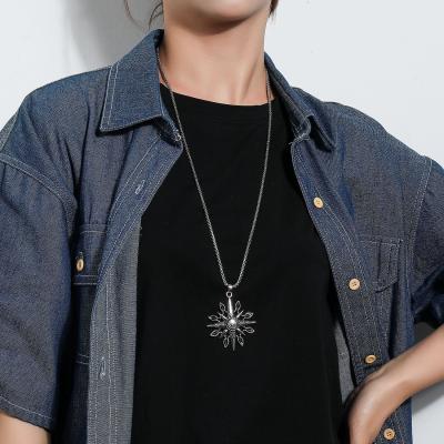 China ZUOWEN TRENDY fashion personality women alloy punk style compass necklace long sweater chain pendant necklace for sale