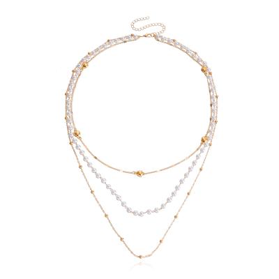 China ZUOWEN FASHIONABLE Bohemian Love Necklace Sweater Chain Autumn/Winter Trend Multilayer Bead Long Necklace for sale