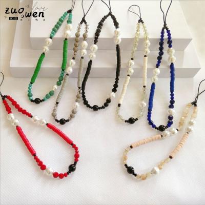 China Fashion durable jewelry Zuowen beaded rainbow fruit smaily face style cell phone chains beads women phone strap phone charms for sale