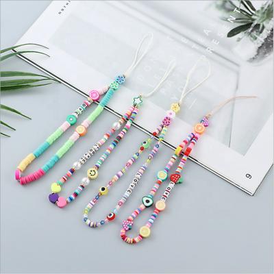 China New Colorful Polymer Clay Zuowen Polymer Clay Soft Beads Mixed Match Cell Phone Anti-lost Chain for sale