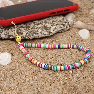 China Polymer Clay Zuowen Fashion Clay Beads Seed Beads Phone Chains, Smile Beads Designs Strap Phone Chain Charm for sale