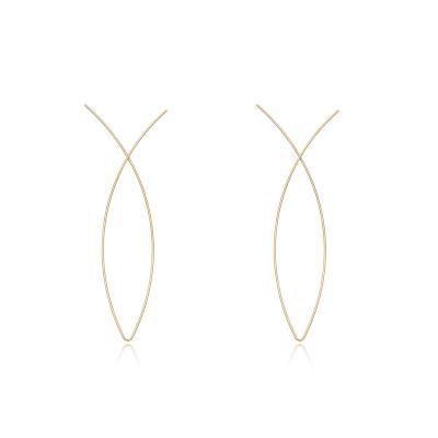 China Trendy Abstract Art Handwork Gold Plated Pendent High Quality Boho Fashion New Fish Simple Shaped Earrings For Women for sale