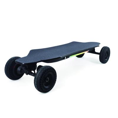 China With Led Lights Flash Speed ​​Changing 8 Layers Maple Board Off Road Belt Drive 1000W*2 Longboard Electric Skateboard for sale