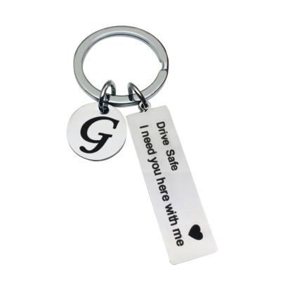 China Safe Gift Stainless Steel Drive Key Chain I Need You Here With Me Key Ring Key Ring Keychain for sale