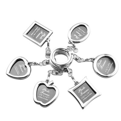 China Decoration for handbag or photo frame key chain rectangle round key-chain mini photo album keychains luxury metal oval key chain for sale