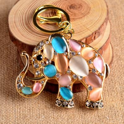 China China Bling Elephant 3D Animal Key Chain Crystal Rhinestones Purse Handbag Pendant Key Chain Charm for sale