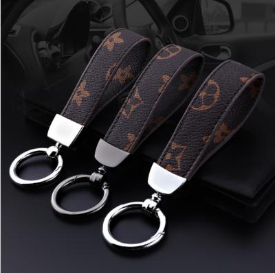 China Decoration for Keychain Custom Fake Keychain Men's Leather Key Ring Holder PU Key Holder Wristlet Purse or Belt Holder Organizer for sale