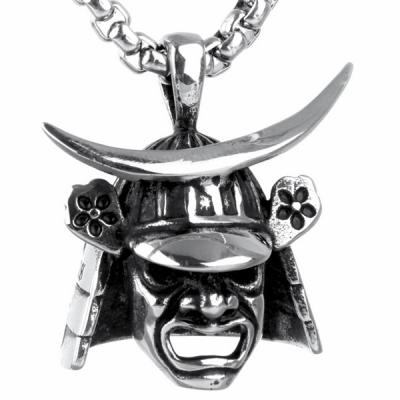 China 316L Stainless Steel Pendant Fashion Unisex Customized Samurai Helmet Pendant for sale