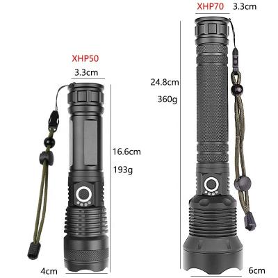 China Aluminum Alloy Outdoor Waterproof USB Rechargeable Telescopic Zoom LED High Power Flashlight for sale