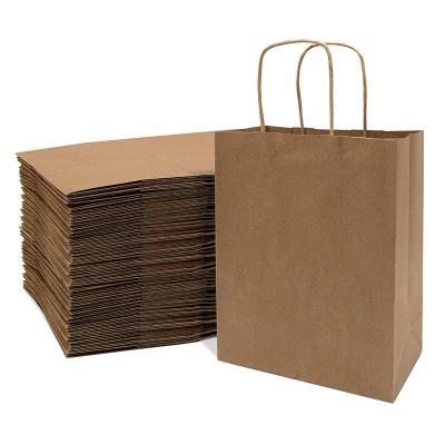 China Recyclable Kraft Paper Type And Shopping Recycled Paper Bag Custom Logo With Handle for sale