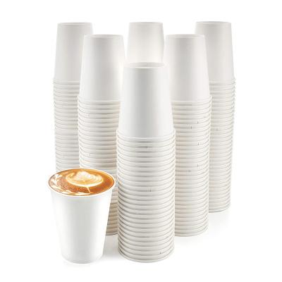 China Recycled Materials Home Office Paper Cups 200 Packs 8oz Disposable White Coffee Cups Paper Hot Cups For Coffee Tea Hot Chocolate for sale