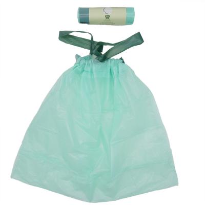 China Recyclable Compostable Garbage Bag On Roll Degradable Plastic Garbage Bag With Drawstring for sale