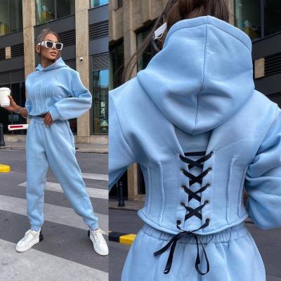 China Factory Hot Sales Anti-pilling Style Hot Hoodies Suit Legging Amd Hoodie Set Sweater With Hoodie For Women for sale