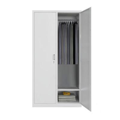 China Modern 2 Door Metal Wardrobe Cabinet Foldable Cheap Price Bedroom Furniture Storage for sale