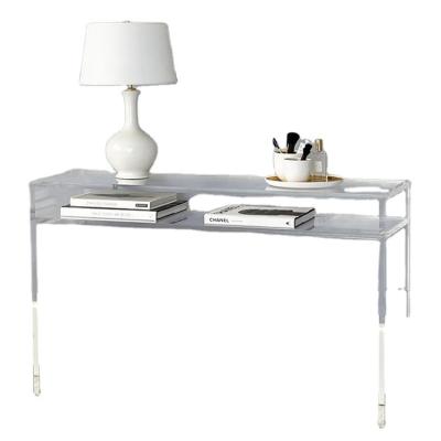 China High Polished Clear Acrylic Office Hallway Console Table Acrylic Acrylic Console Table for sale