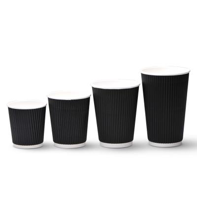 China High quality 12oz/16oz/20oz disposable hot drink coffee paper cup with lid and sleeve for sale