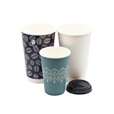 China Disposable hot paper cups coffee cups insulated hot cup for beverage for sale