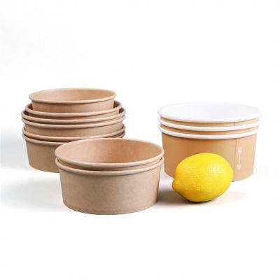 China Multifunctional disposable ripple wall paper cup salad bowl pet lid with great price for sale