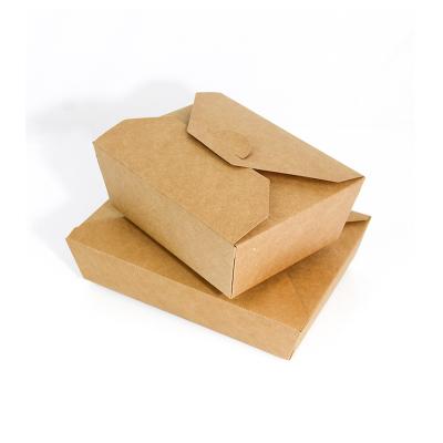 China Factory custom logo printing food take away brown kraft paper lunch box for sale