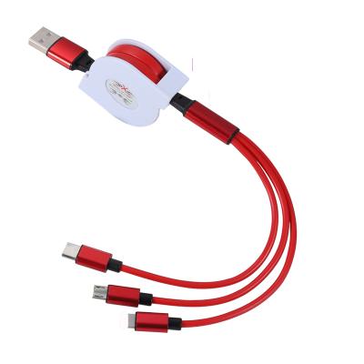 China For Apple Android 8pin c Logo Customizable High Speed ​​Charging USB 8pin Android Retractable Cable for sale