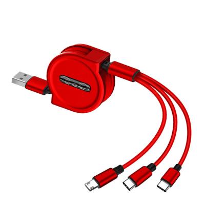 China For Apple Logo Customizable High Speed ​​Charging 3in1 USB C High Quality Retractable Cable for sale