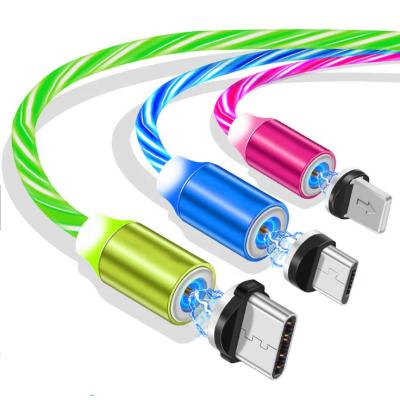 China 2A Flame Led Magnetic Accessories Fast Charging Micro Magnet Type C 3 In 1 Usb Suitable For Smartphones for sale