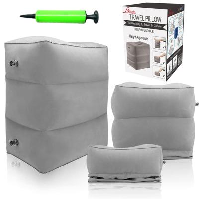 China Hot Home Pillow PVC Products Travel Pillow PORTABLE Stretching Quality Foot Rest Pillow Set for sale